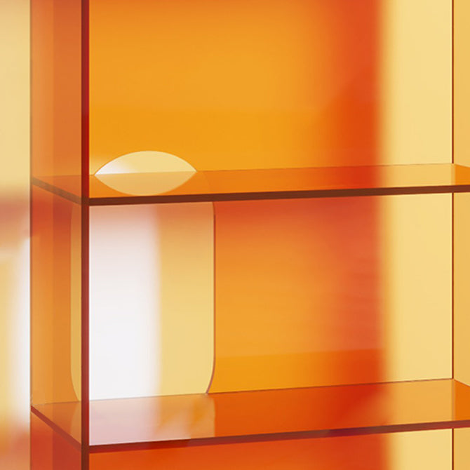 Closed Back Standard Bookshelf Acrylic Bookcase with Rectangular Shelves