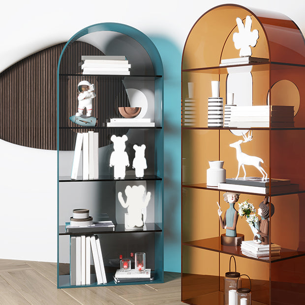 Closed Back Standard Bookshelf Acrylic Bookcase with Rectangular Shelves
