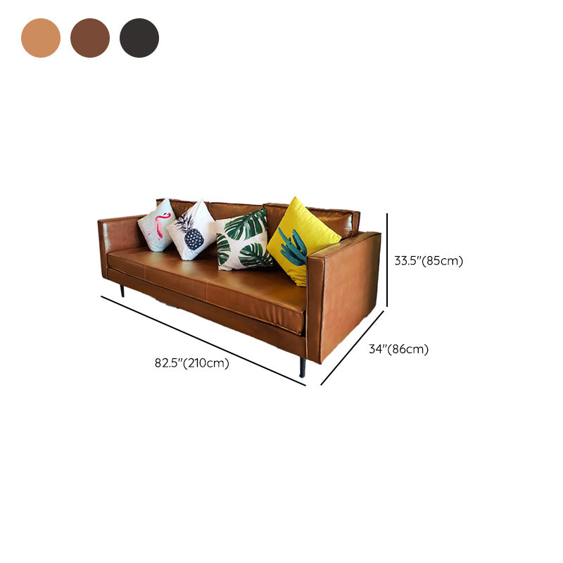 Faux Leather Tufted Back Convertible Sofa Nordic Style Living Room Seating