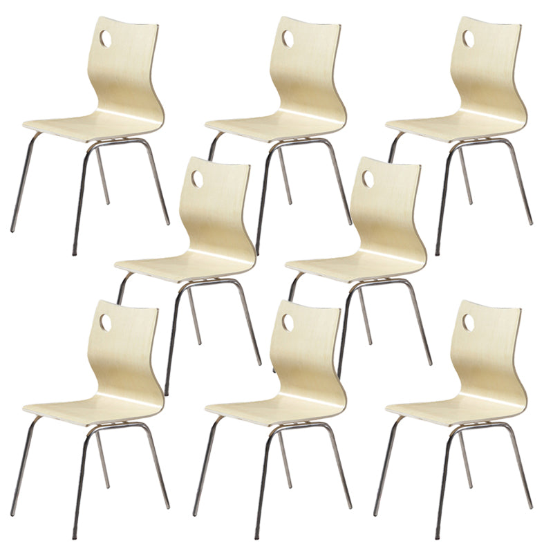 Contemporary Outdoor Chair Wood and Metal Patio Dining Chair