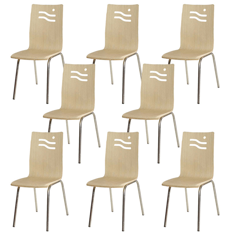 Contemporary Outdoor Chair Wood and Metal Patio Dining Chair