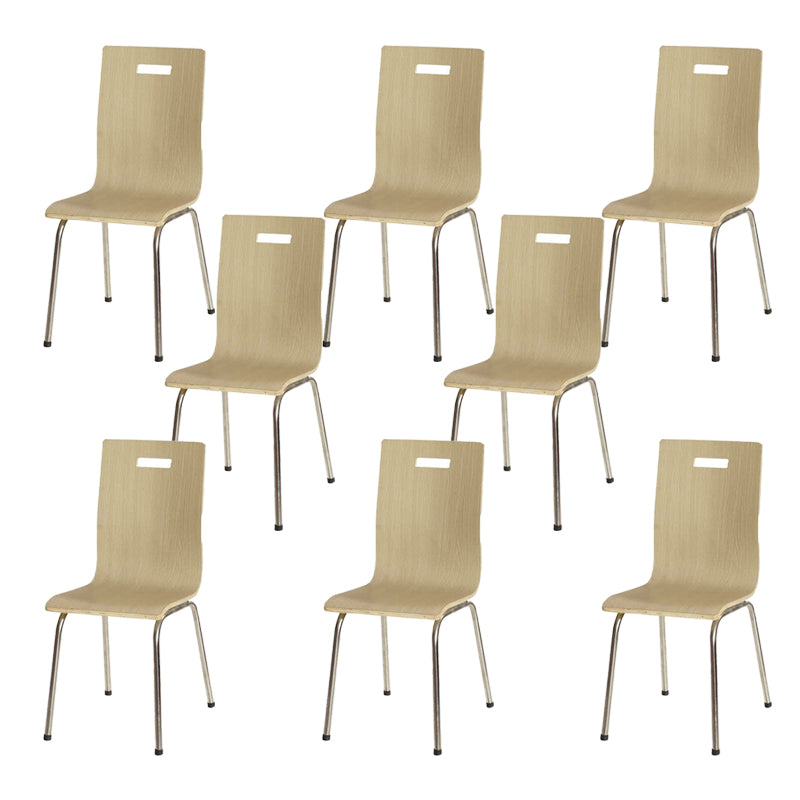 Contemporary Outdoor Chair Wood and Metal Patio Dining Chair