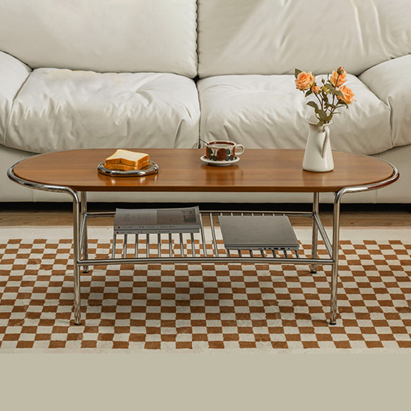 Modern Frame Coffee Table Black Wood Coffee Cocktail Table with Shelf