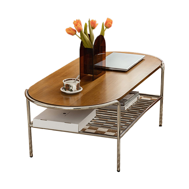 Modern Frame Coffee Table Black Wood Coffee Cocktail Table with Shelf