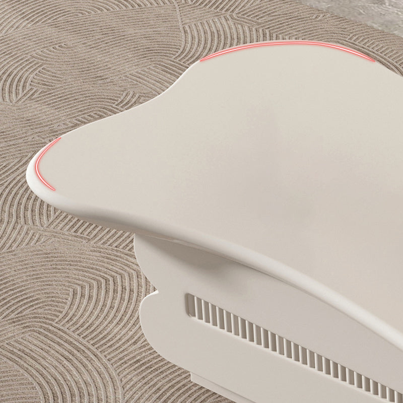 Modern Coffee Table White Wood Free Form Single Coffee Table with 2 Drawers