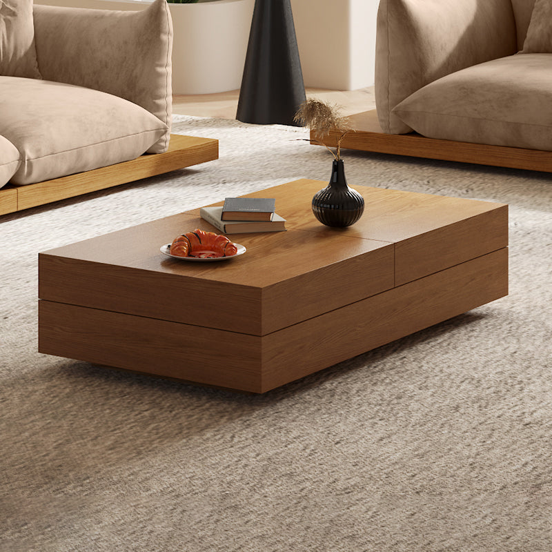 Modern Coffee Table Black Wood Coffee Cocktail Table with Storage