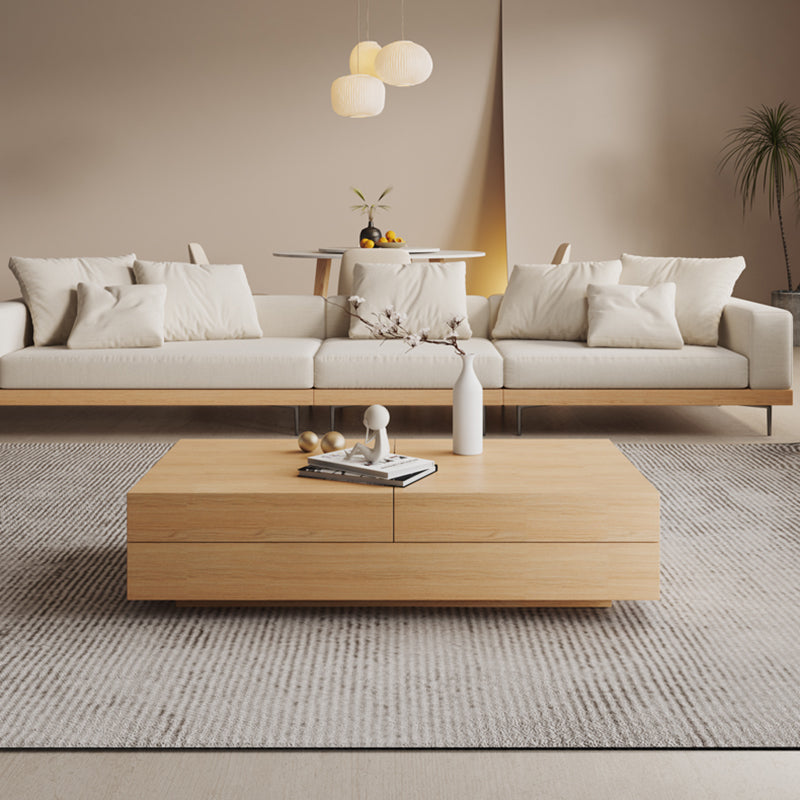 Modern Coffee Table Black Wood Coffee Cocktail Table with Storage