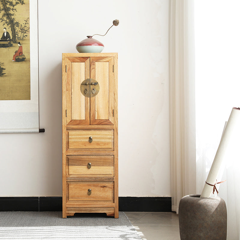 Contemporary Solid Wood Accent Chest Standard Ring Pulls Accent Cabinet