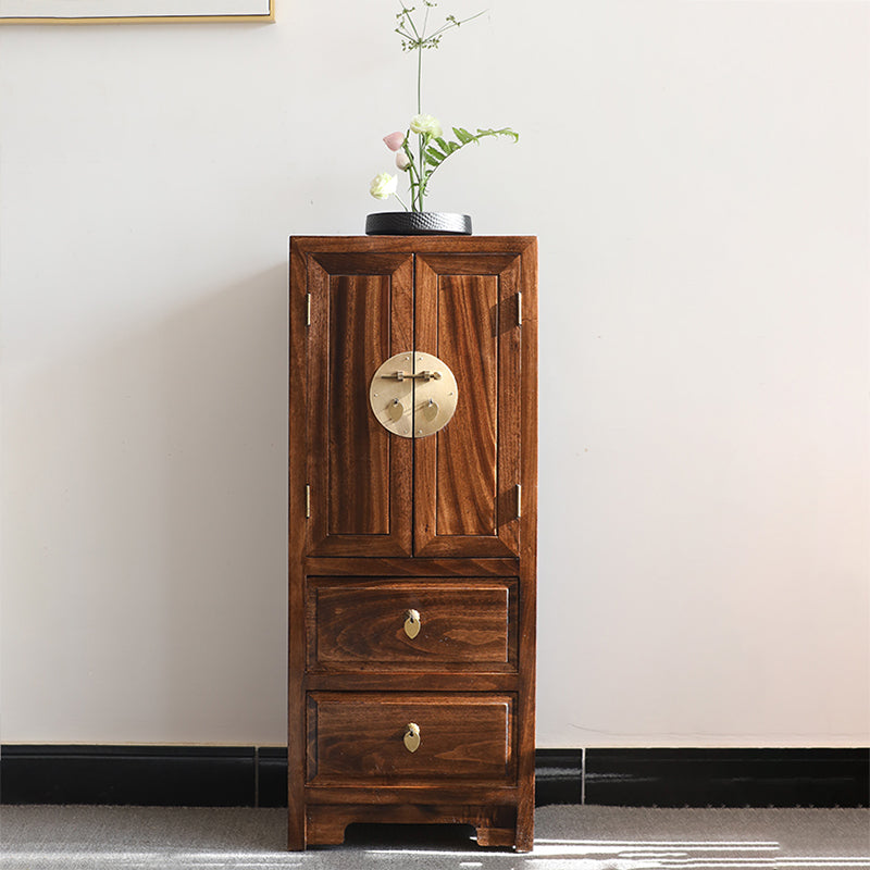 Contemporary Solid Wood Accent Chest Standard Ring Pulls Accent Cabinet