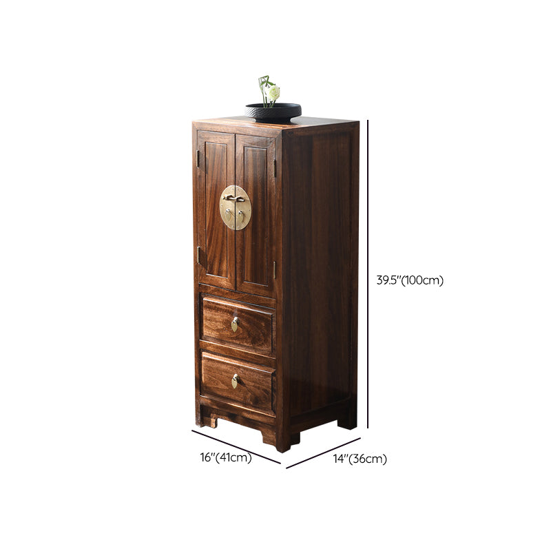 Contemporary Solid Wood Accent Chest Standard Ring Pulls Accent Cabinet