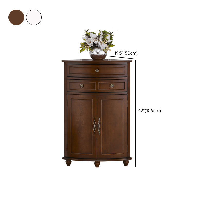 Mid-Century Modern Home Paned Cabinet Solid Wood Corner Side Cabinet
