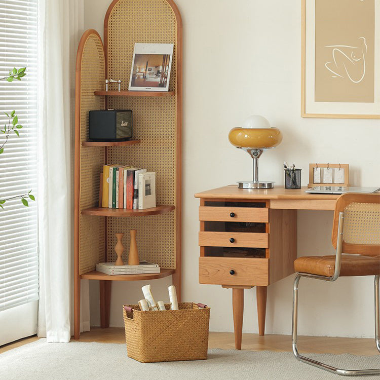 71.3" Tall Corner Chest Solid Wood Triangle Storage Cabinet with 4 Shelves