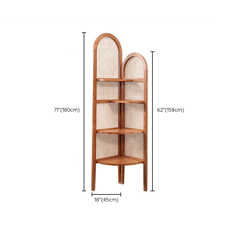 71.3" Tall Corner Chest Solid Wood Triangle Storage Cabinet with 4 Shelves