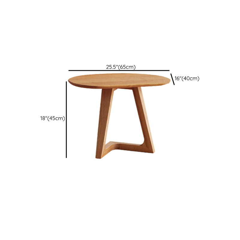 Ash Wood 2 Legs Coffee Table Elliptical 2 Nesting Cocktail Table Set