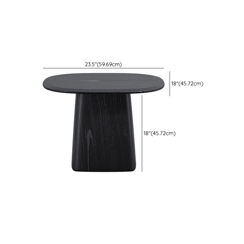 Pedestal Coffee Table Black Solid Wood Coffee Cocktail Table