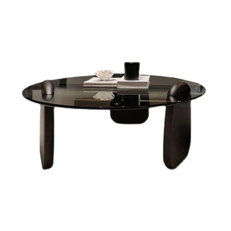 Glass Top Coffee or End Table Black 2 Legs Coffee Cocktail Table