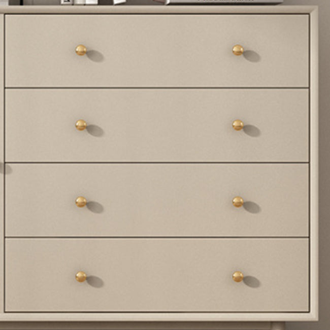 Contemporary Solid Wood Accent Cabinet Beige 2/4-Drawer Chest with Rattan Accent