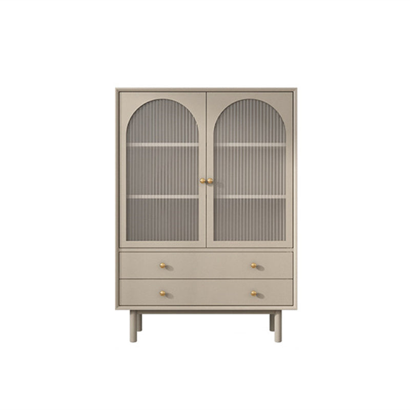 Contemporary Solid Wood Accent Cabinet Beige 2/4-Drawer Chest with Rattan Accent