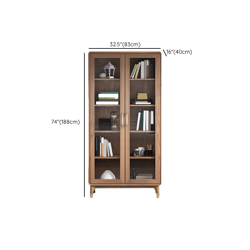 74" Tall Solid Wood Storage Cabinet Brown Drawers Included Chest with Shelves