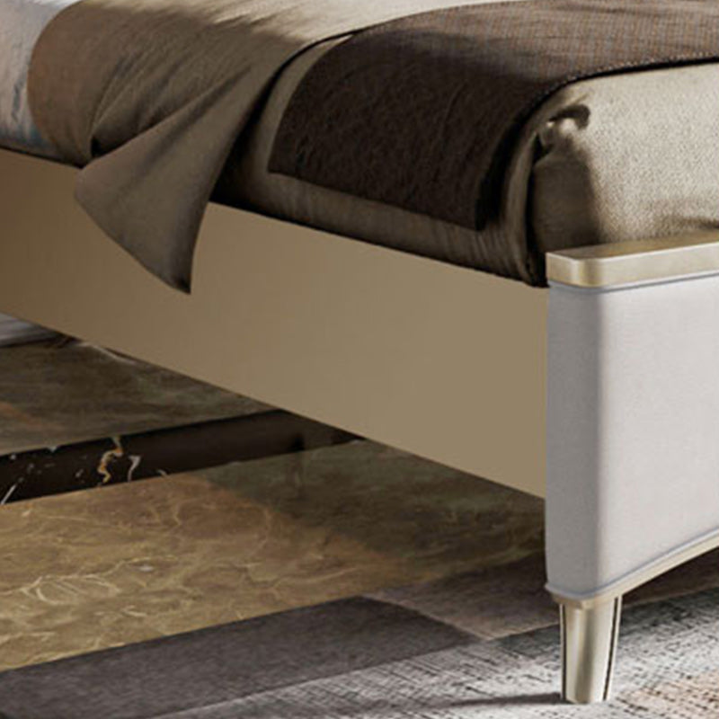 Modern Upholstered Headboard Standard Bed Adjustable Height with Legs