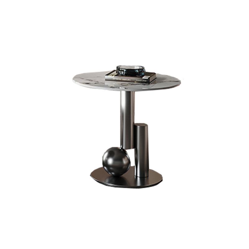 Glam Slate Cocktail Table Stainless Steel Abstract Coffee Table