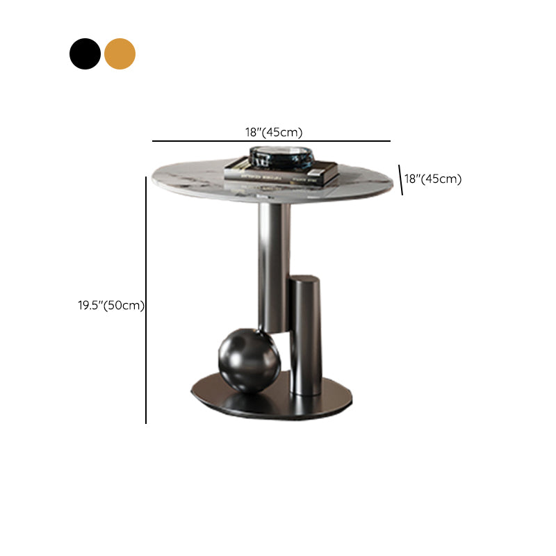 Glam Slate Cocktail Table Stainless Steel Abstract Coffee Table