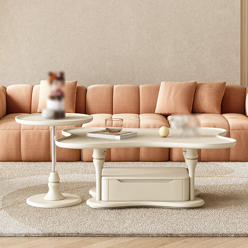 Modern Wood Coffee Table No Distressing Bunching Tables with Storage Drawers