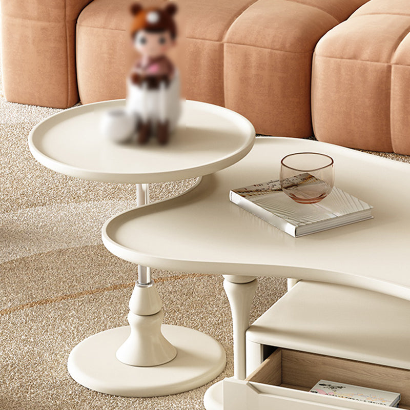 Modern Wood Coffee Table No Distressing Bunching Tables with Storage Drawers