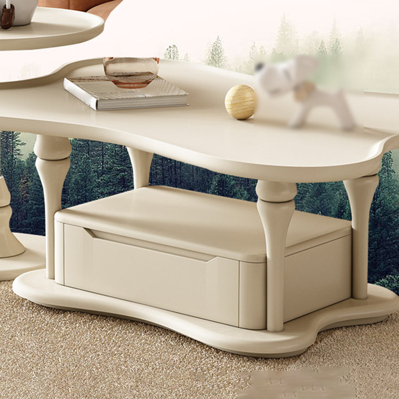 Modern Wood Coffee Table No Distressing Bunching Tables with Storage Drawers