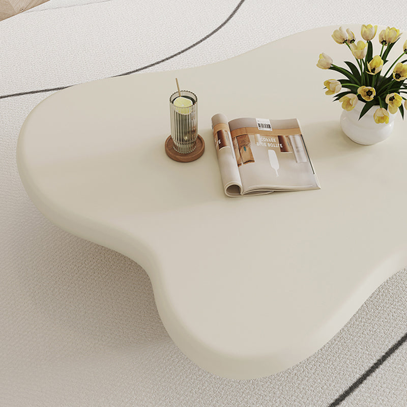 11"H Contemporary Coffee Table Single 4 Legs Coffee Cocktail Table