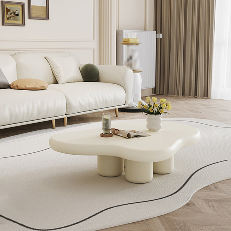 11"H Contemporary Coffee Table 4 Legs Single Coffee Cocktail Table