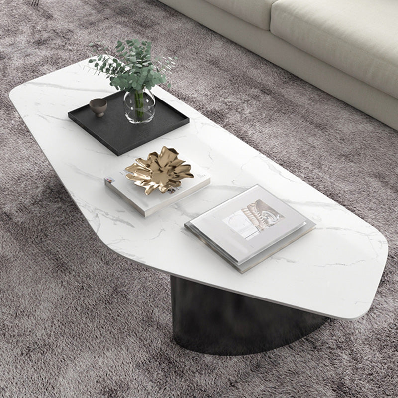 15"H Contemporary Coffee Table Single Stone Coffee Cocktail Table