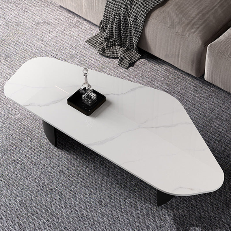 15"H Contemporary Coffee Table Single Stone Coffee Cocktail Table