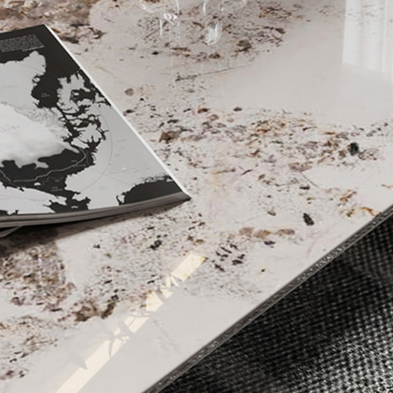 15"H Contemporary Coffee Table Single Stone Coffee Cocktail Table