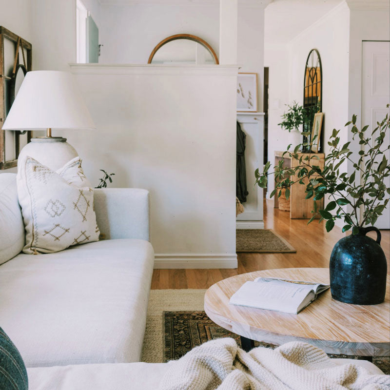 17"H Contemporary Coffee Table Solid Wood Single Coffee Cocktail Table