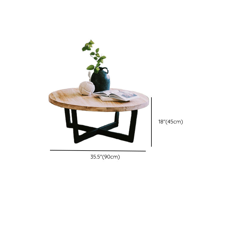 17"H Contemporary Coffee Table Solid Wood Single Coffee Cocktail Table