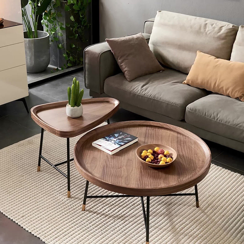 Contemporary Coffee Table Wooden Brown Coffee Cocktail Table
