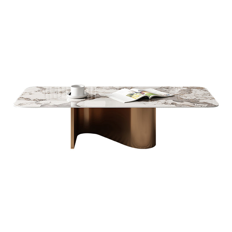 Glam Abstract Coffee Table Slate Coffee Cocktail Table, Brushed