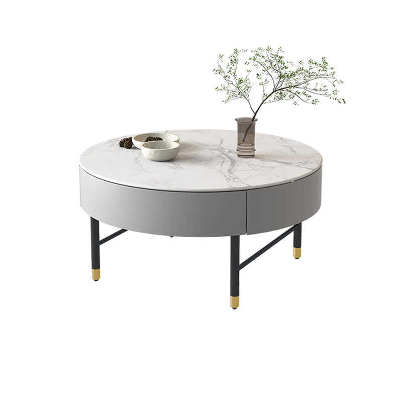 Modern Round Nesting Coffee Table Set Frame Coffee Table with Storage