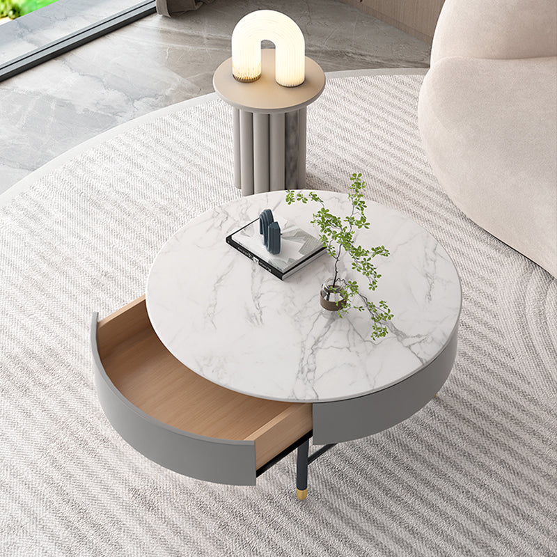 Modern Round Nesting Coffee Table Set Frame Coffee Table with Storage