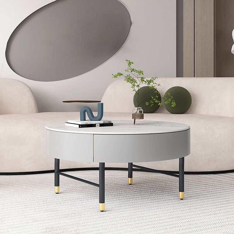 Modern Round Nesting Coffee Table Set Frame Coffee Table with Storage