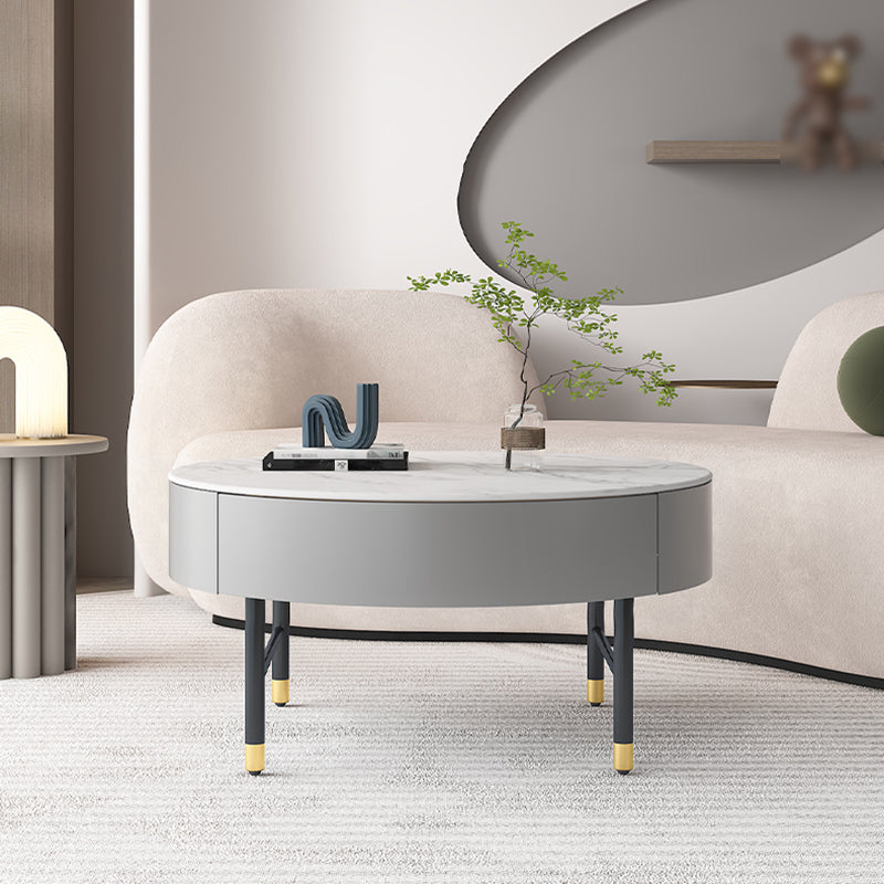 Modern Round Nesting Coffee Table Set Frame Coffee Table with Storage