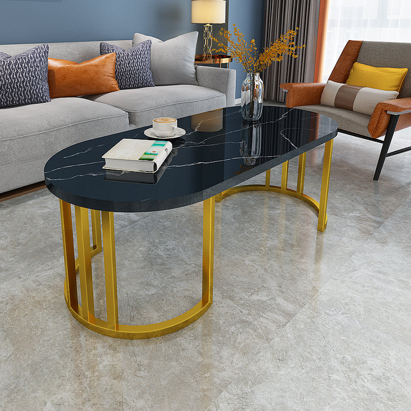 Slate and Metal Oval Single Coffee Table Frame 1 Coffee Table