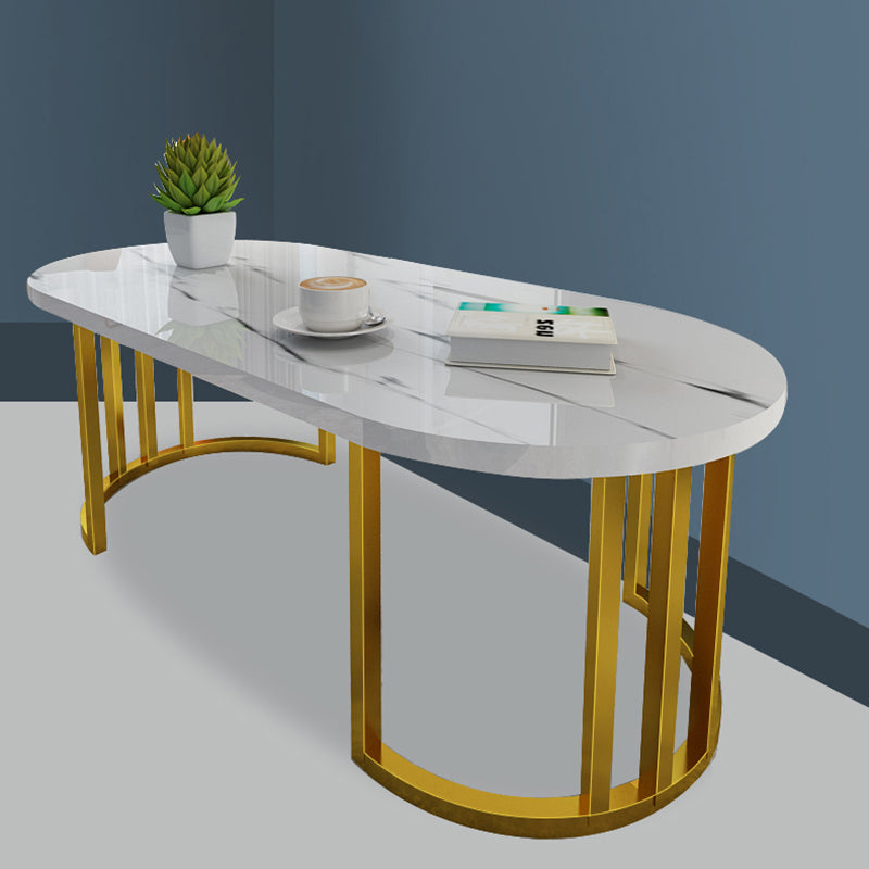 Slate and Metal Oval Single Coffee Table Frame 1 Coffee Table