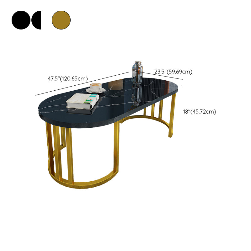 Slate and Metal Oval Single Coffee Table Frame 1 Coffee Table