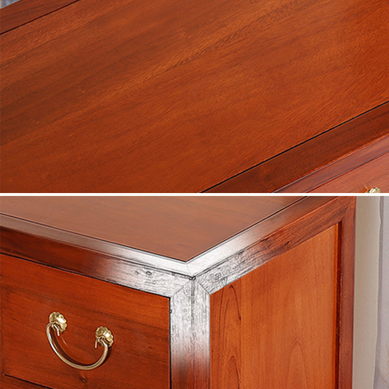 Mid Century Modern Square Accent Cabinet Antique Finish Cabinet With Doors