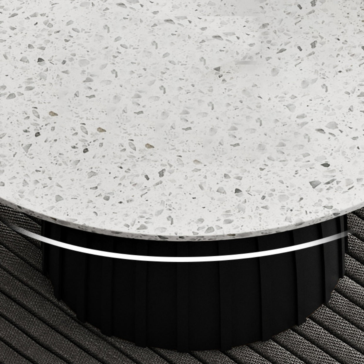 Round Terrazzo Pedestal Coffee Table Modern 2 Bunching Cocktail Tables