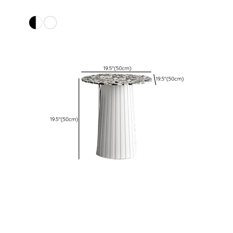 Round Terrazzo Pedestal Coffee Table Modern 2 Bunching Cocktail Tables