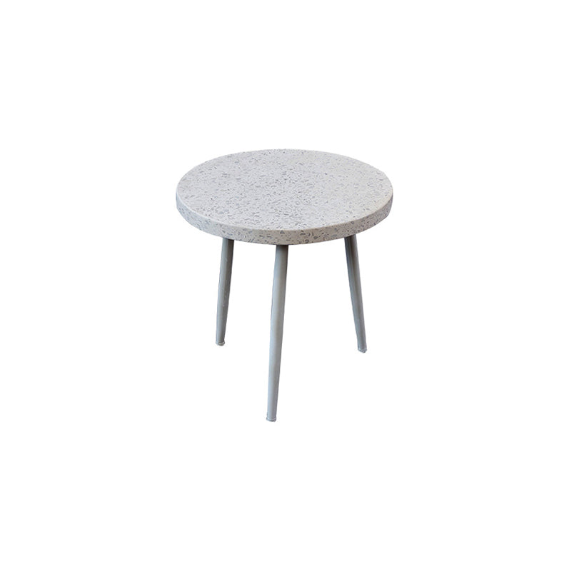 Contemporary Round Terrazzo Cocktail Table Metal/Acrylic 3 Legs Coffee Table