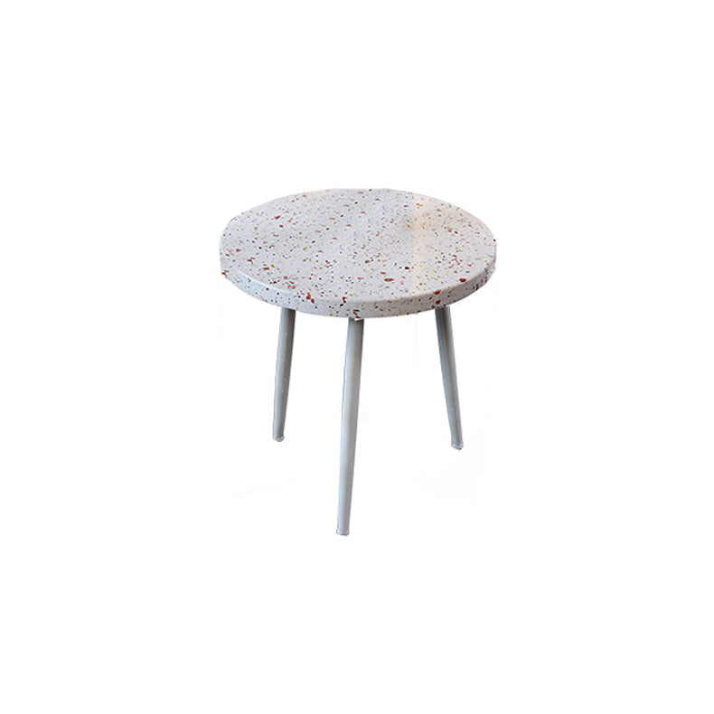 Contemporary Round Terrazzo Cocktail Table Metal/Acrylic 3 Legs Coffee Table